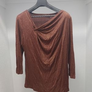 The Limited XL Women's Brown Sparkly Top